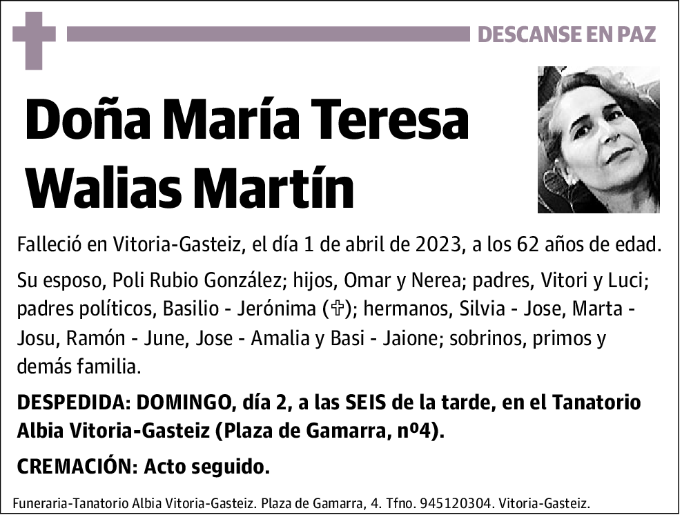 María Teresa Walias Martín