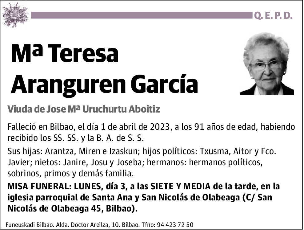 Mª Teresa Aranguren García