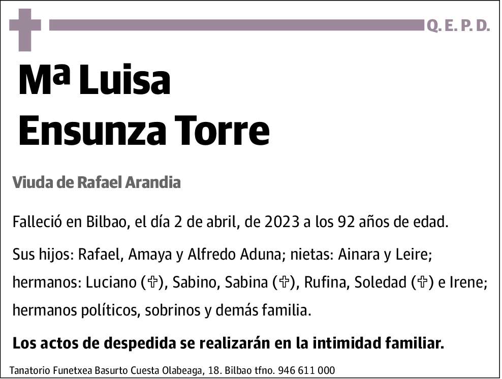 Mª Luisa Ensunza Torre