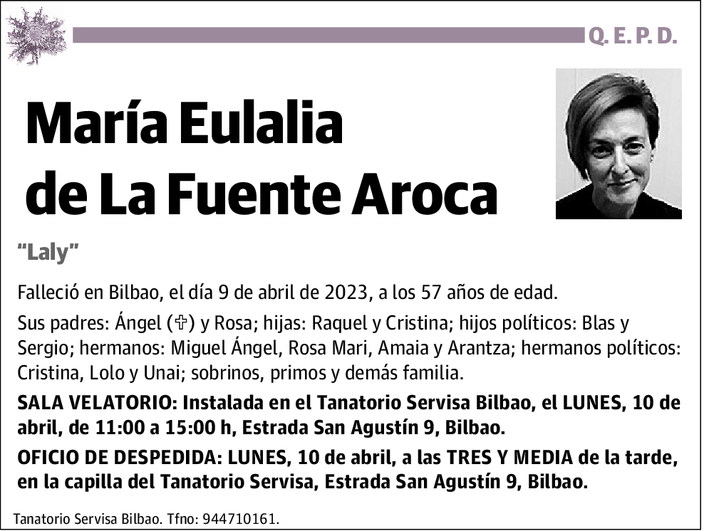 María Eulalia De La Fuente Aroca