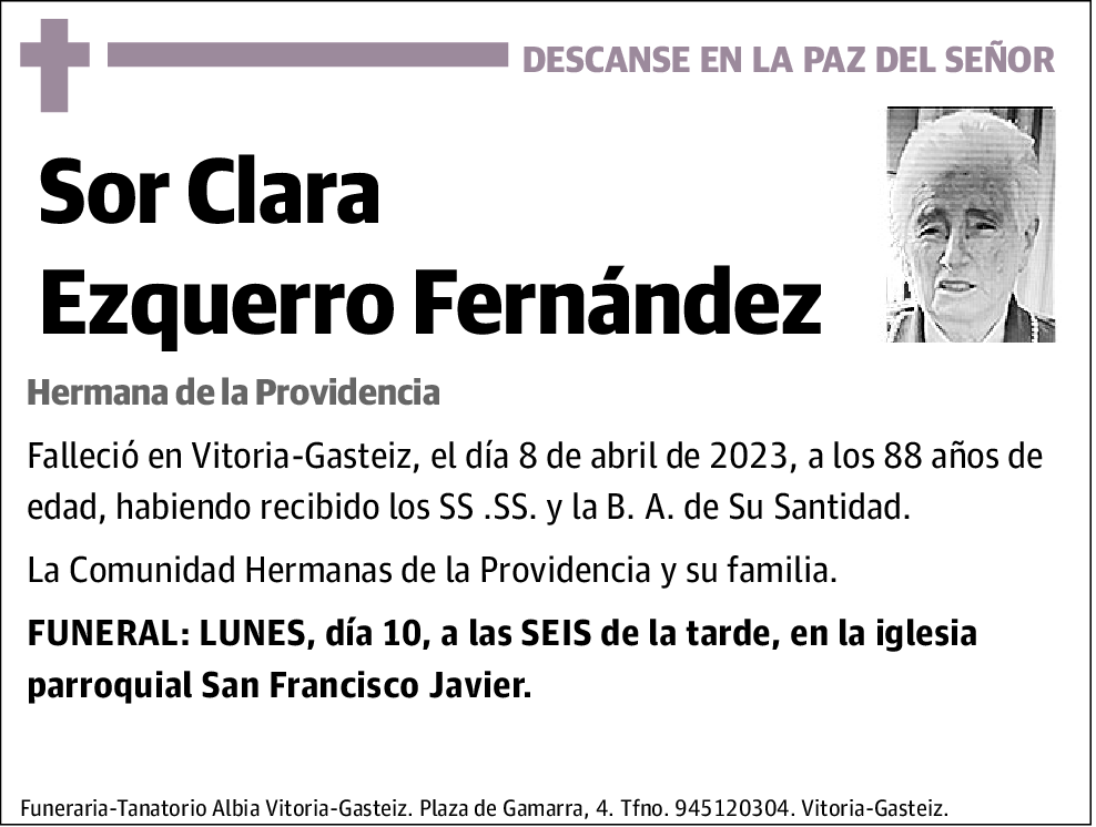 Sor Clara Ezquerro Fernández
