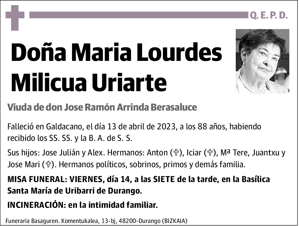 Maria Lourdes Milicua Uriarte