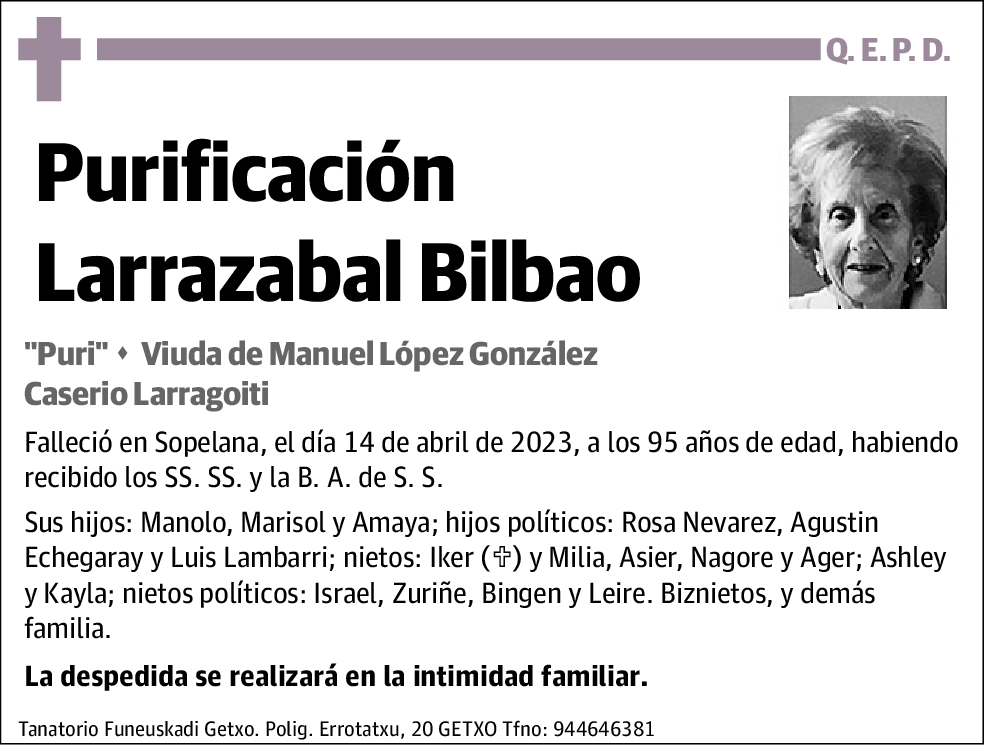 Purificación Larrazabal Bilbao