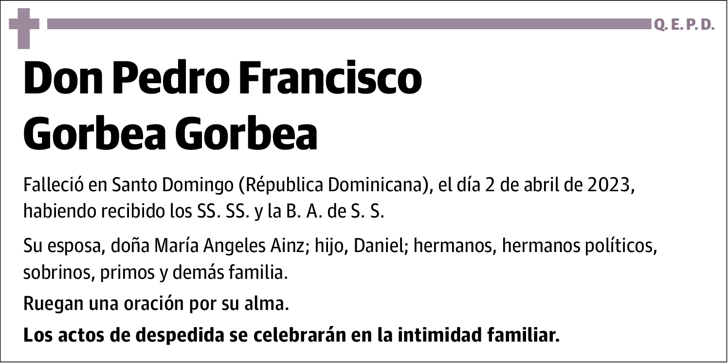 Pedro Francisco Gorbea Gorbea