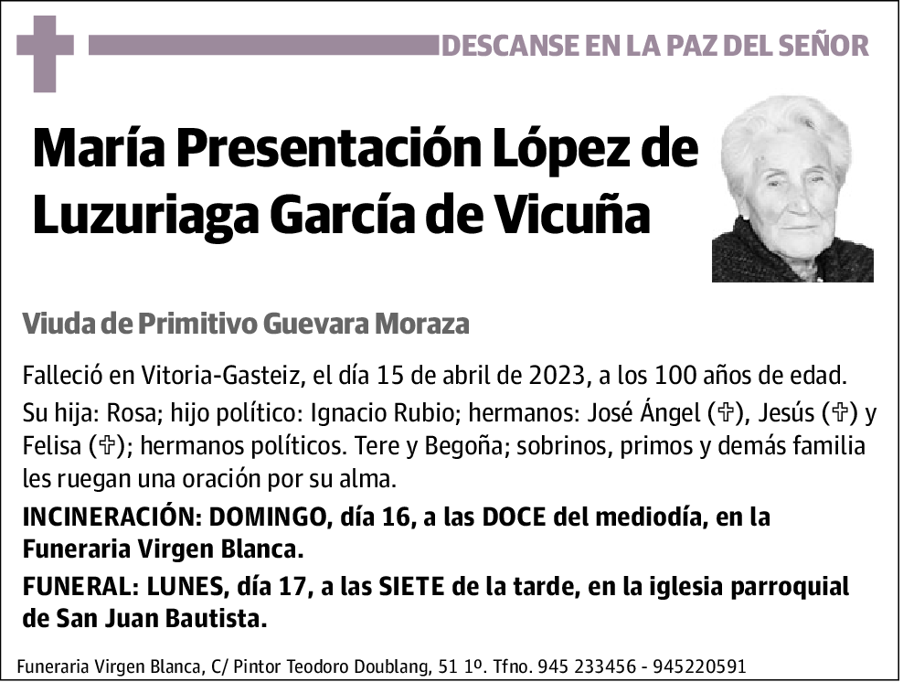 María Presentación López de Luzuriaga García de Vicuña