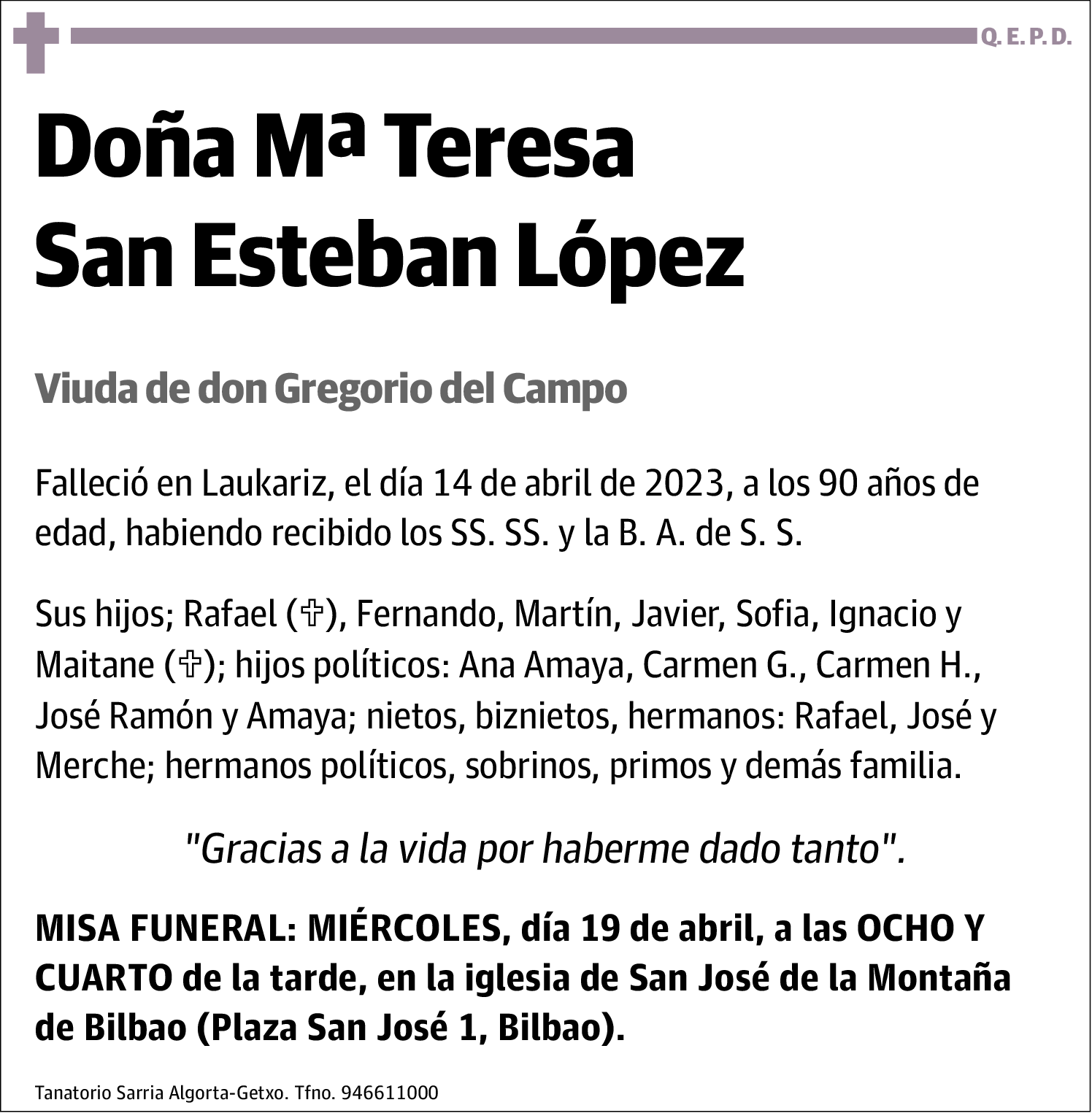 Mª Teresa San Esteban López