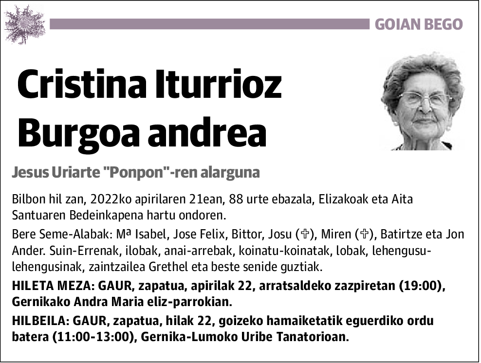 Cristina Iturrioz Burgoa