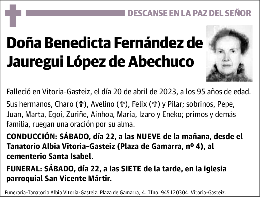 Benedicta Fernández de Jauregui López de Abechuco