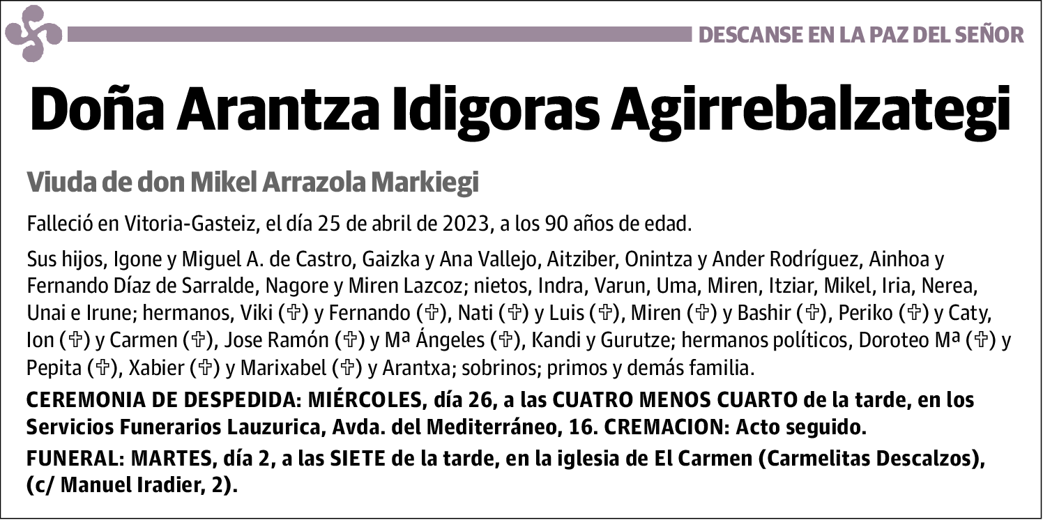 Arantza Idigoras Agirrebalzategi