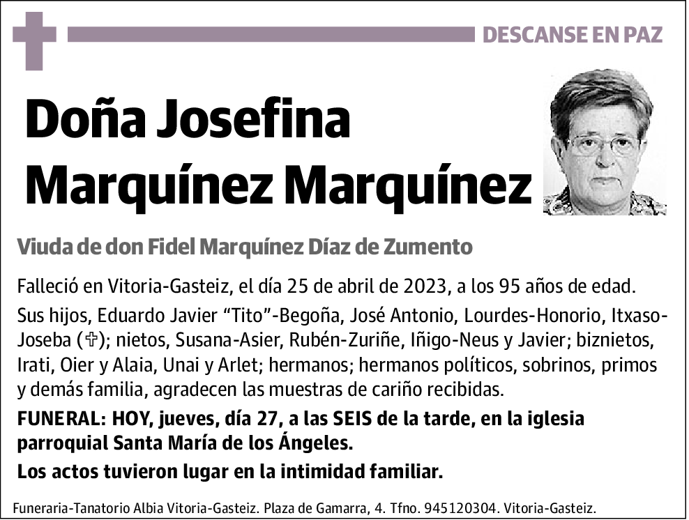 Josefina Marquínez Marquínez