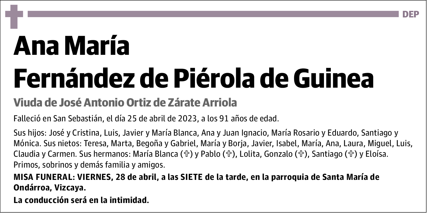 Ana María Fernández de Piérola de Guinea