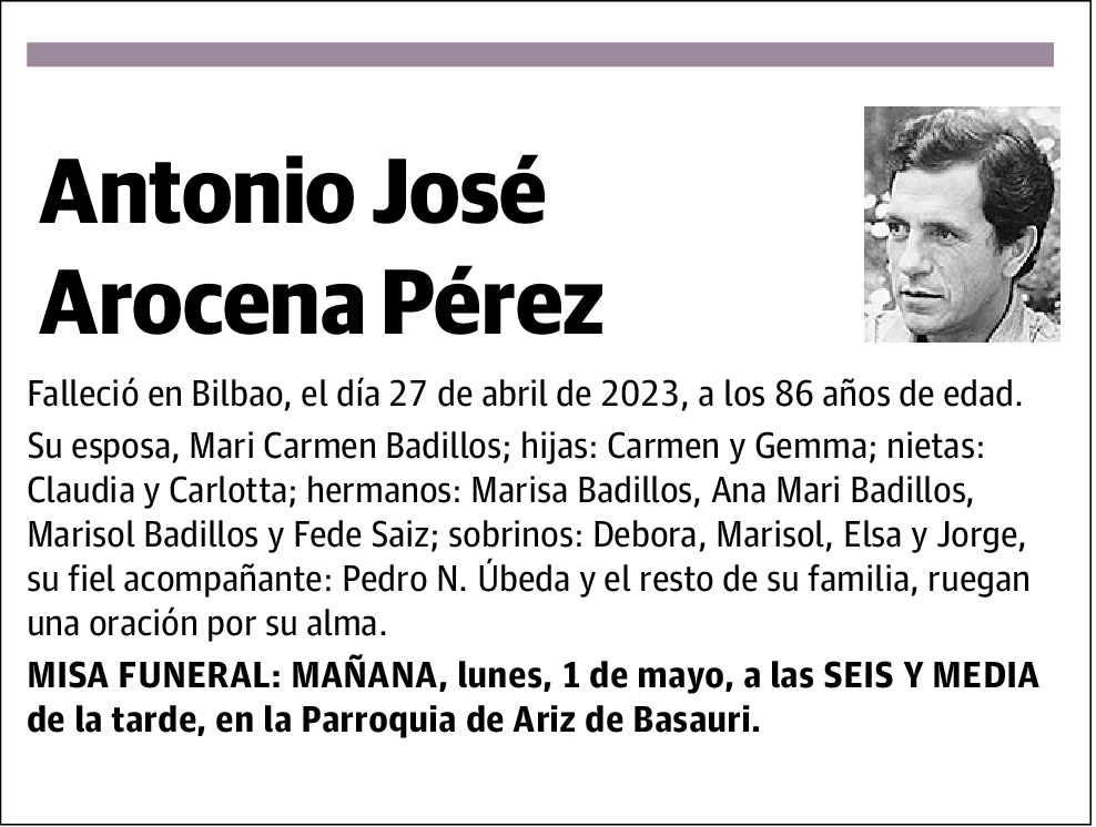 Antonio Jose Arocena Perez