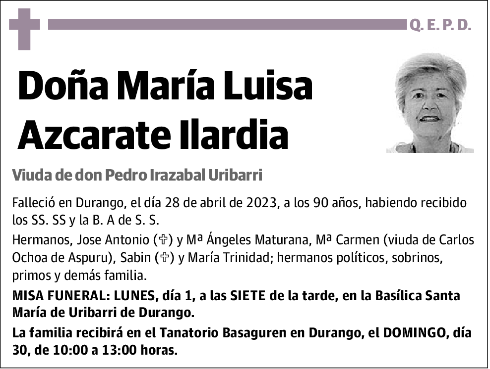 Maria Luisa Azcarate Ilardia