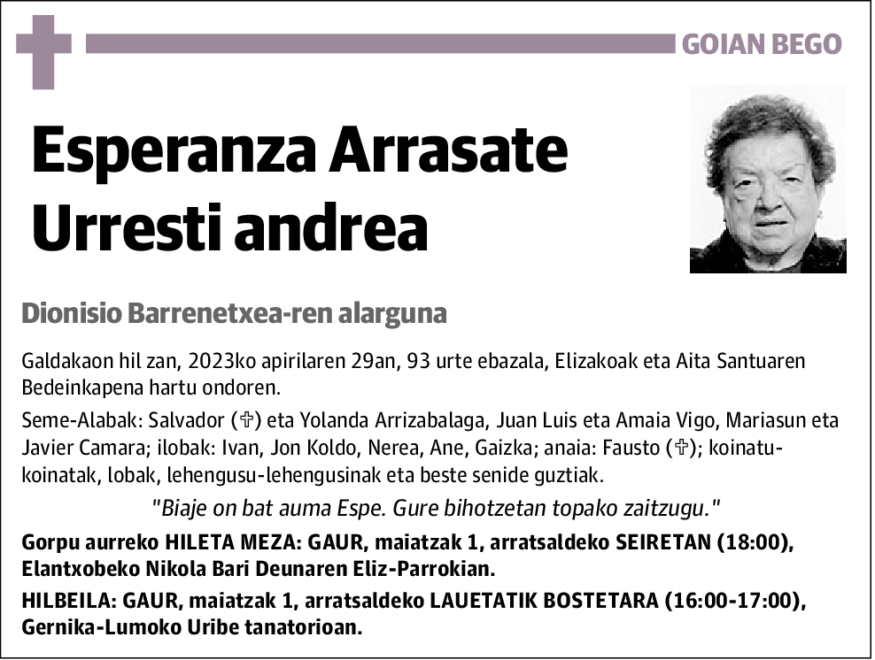 Esperanza Arrasate Urresti