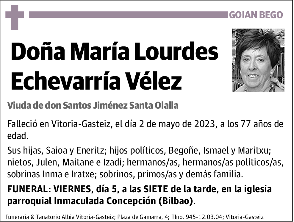 Mª Lourdes Echevarría Vélez