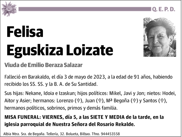 Felisa Eguskiza Loizate