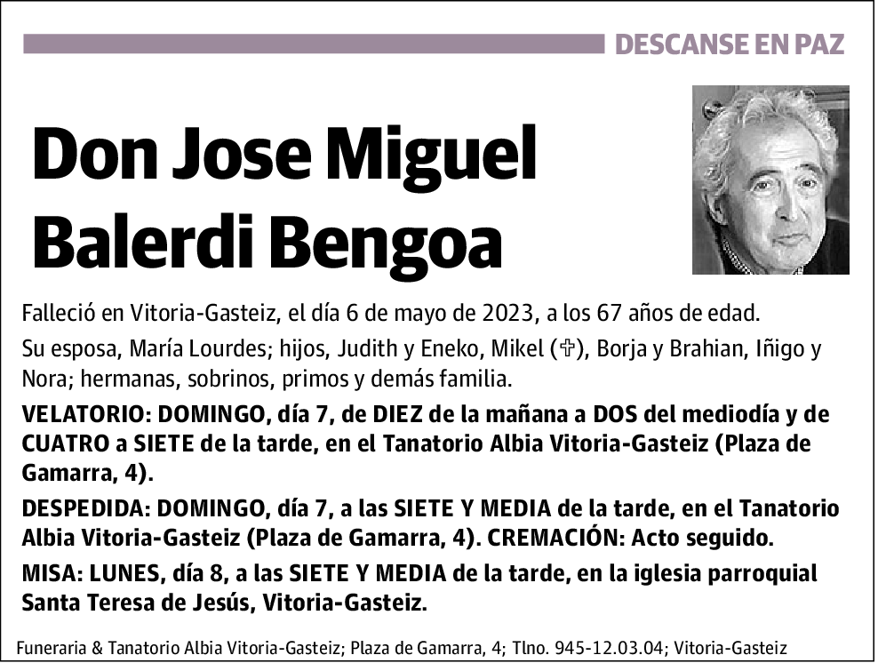 Jose Miguel Balerdi Bengoa