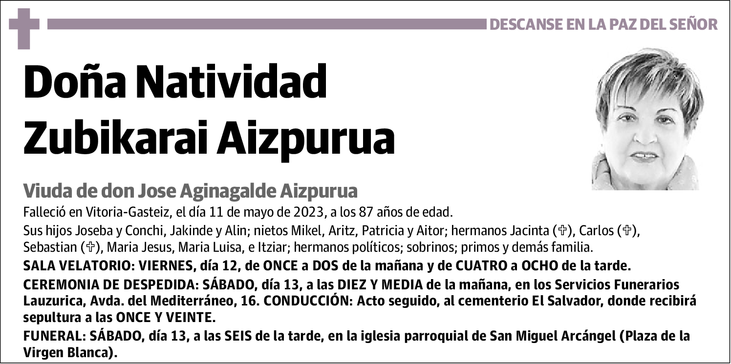 Natividad Zubikarai Aizpurua
