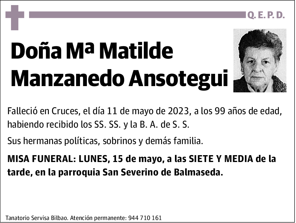 Mª Matilde Manzanedo Ansotegui