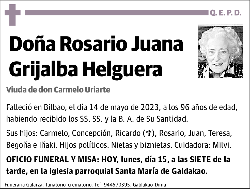 Rosario Juana Grijalba Helguera