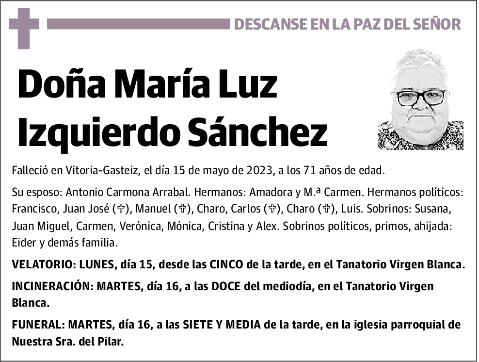María Luz Izquierdo Sánchez