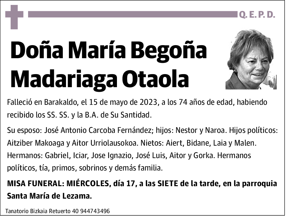 María Begoña Madariaga Otaola