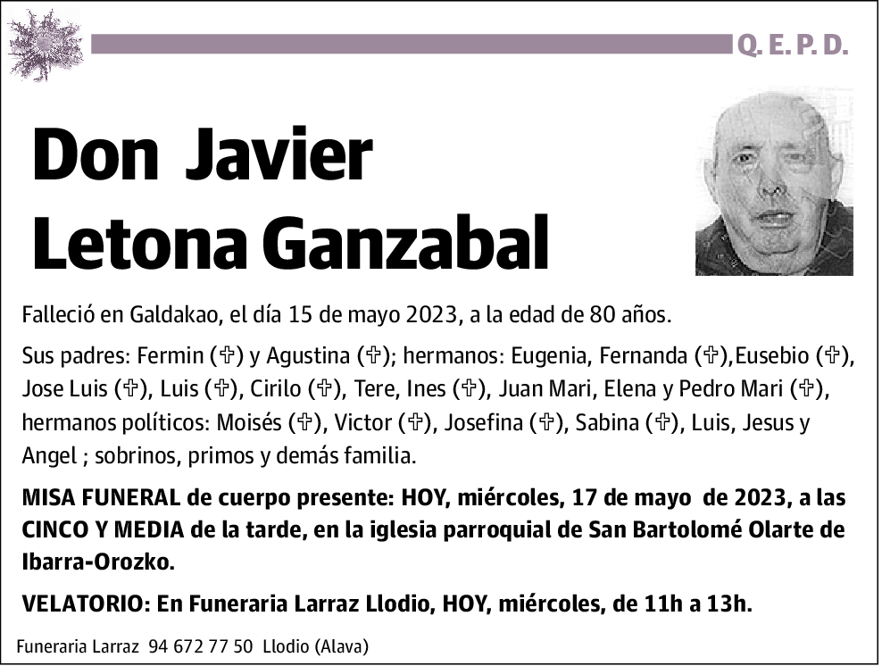 Javier Letona Ganzabal