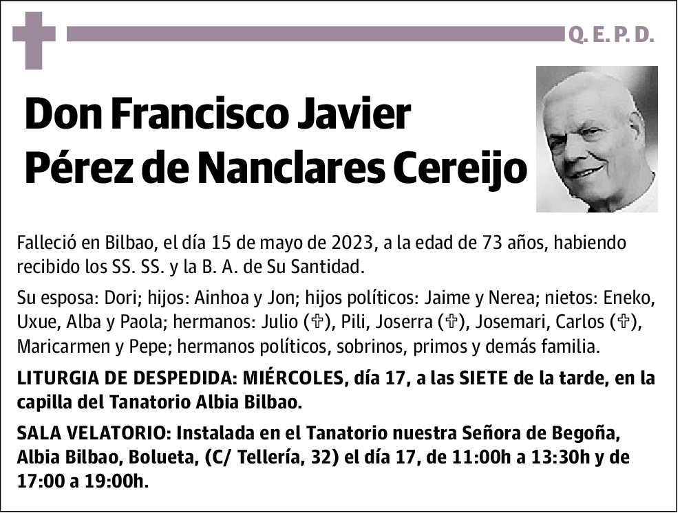 Francisco Javier Pérez de Nanclares Cereijo