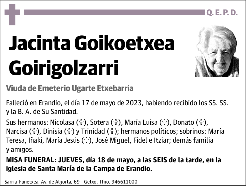 Jacinta Goikoetxea Goirigolzarri