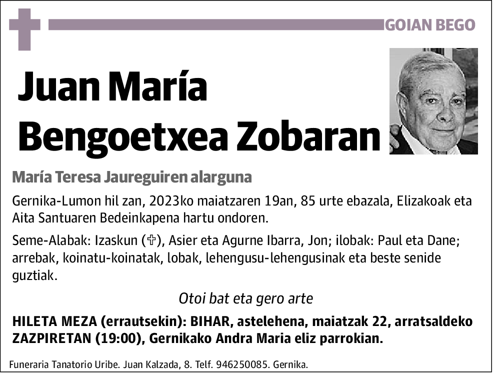 Juan María Bengoetxea Zobaran