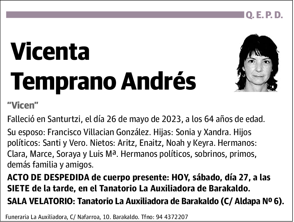 Vicenta Temprano Andrés