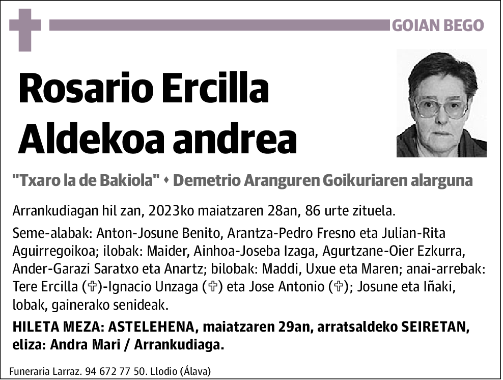 Rosario Ercilla Aldekoa