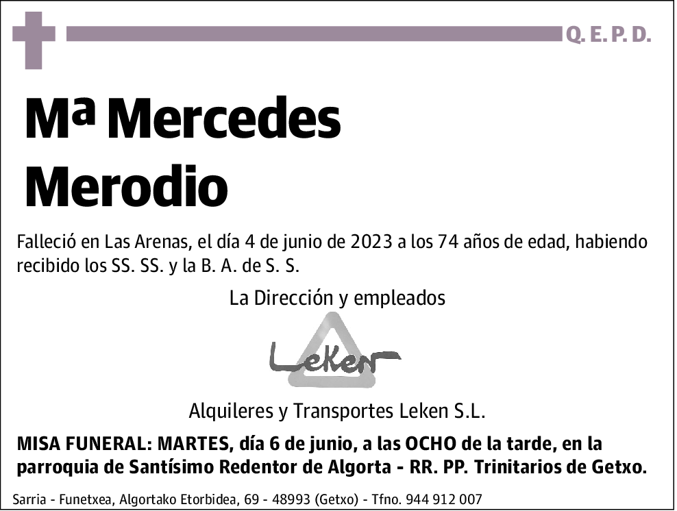 Mª Mercedes (Leken) Merodio Romero