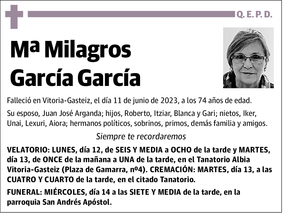 Mª Milagros García García