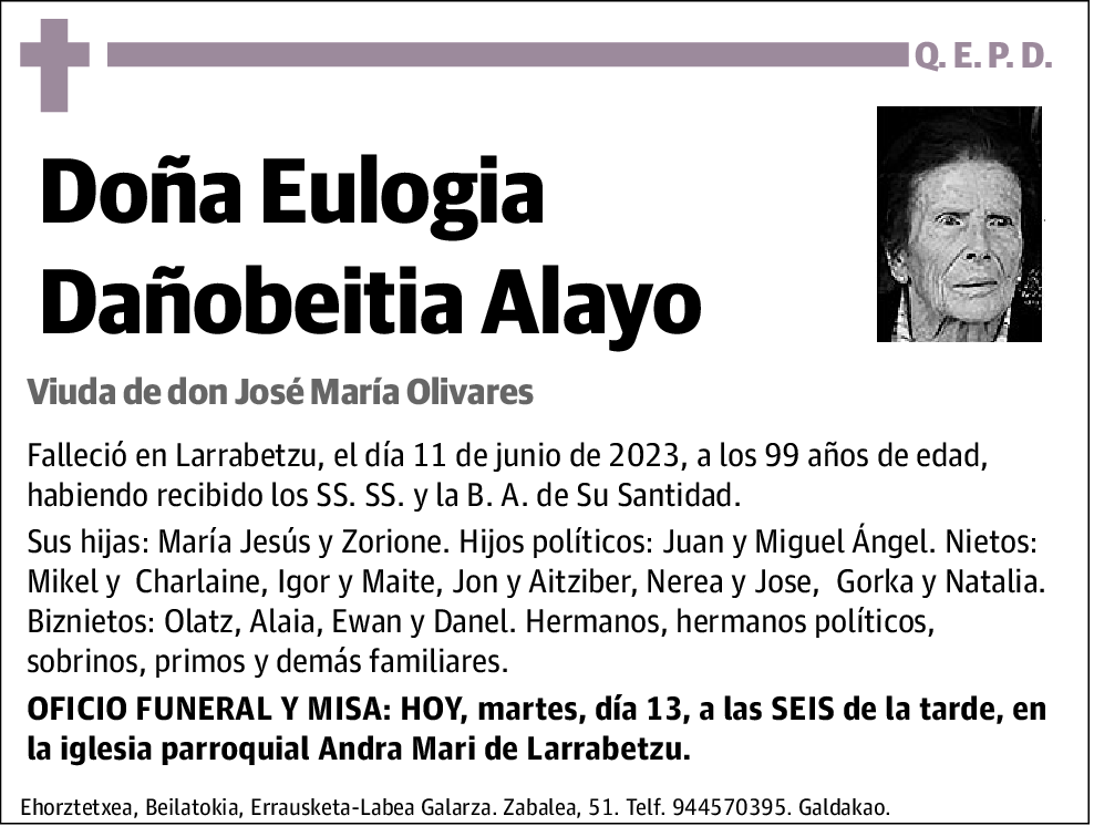 Eulogia Dañobeitia Alayo