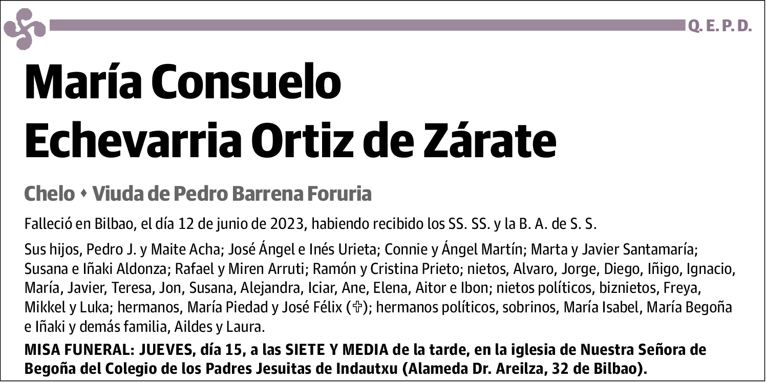 María Consuelo Echevarria Ortiz de Zárate