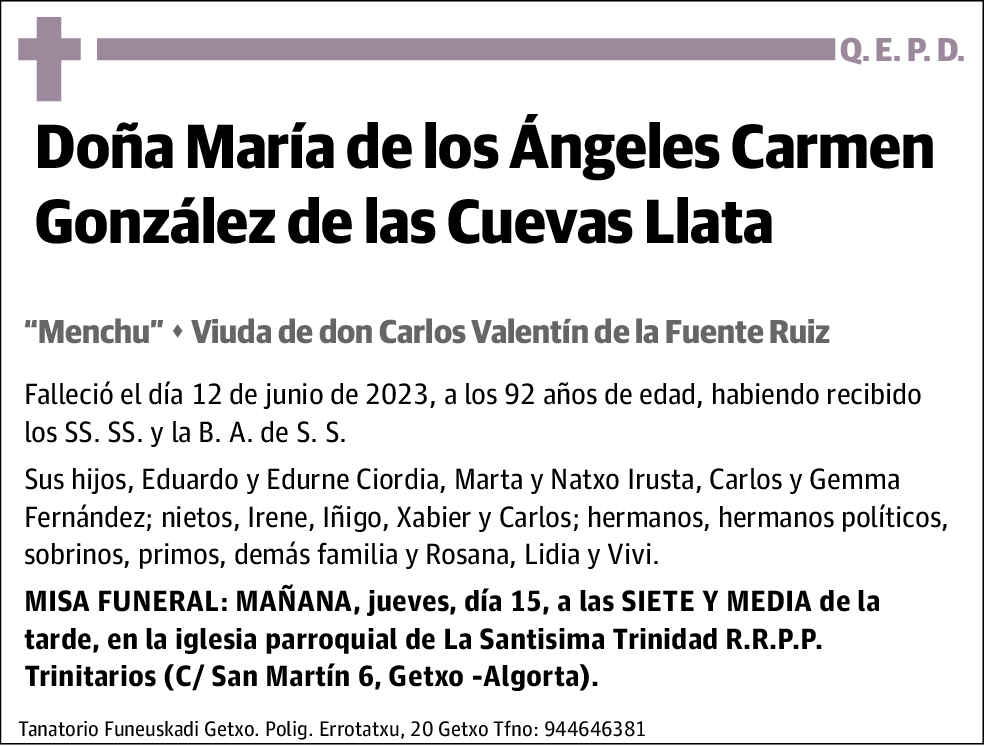 María de los Ángeles Carmen González de las Cuevas Llata