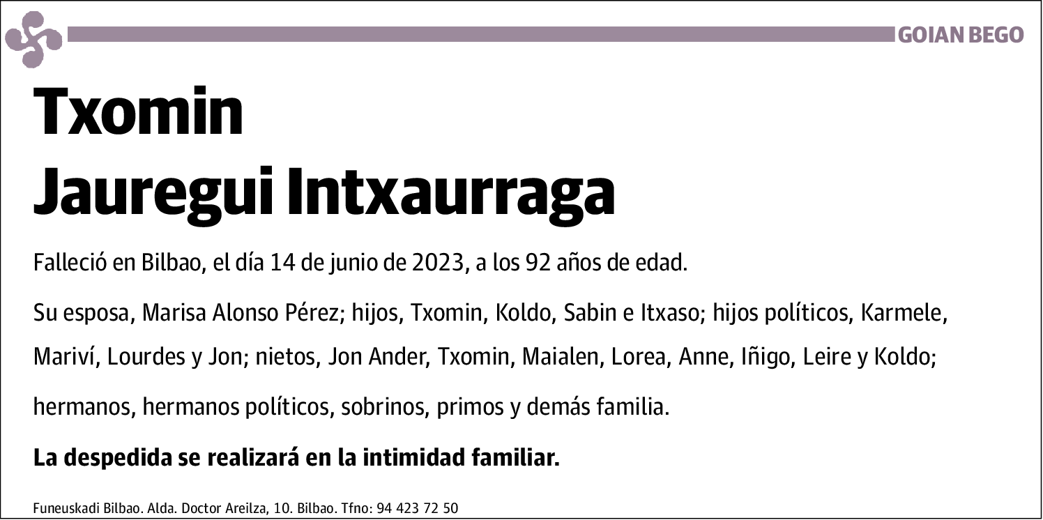 Txomin Jauregui Intxaurraga