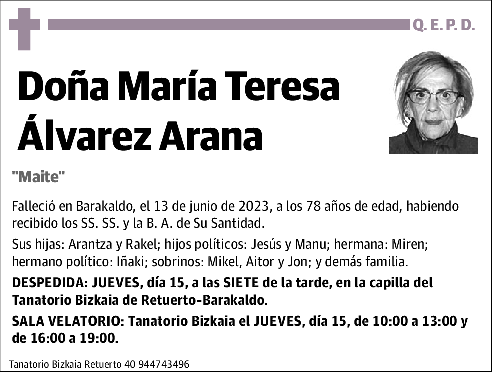 Mª Teresa Álvarez Arana