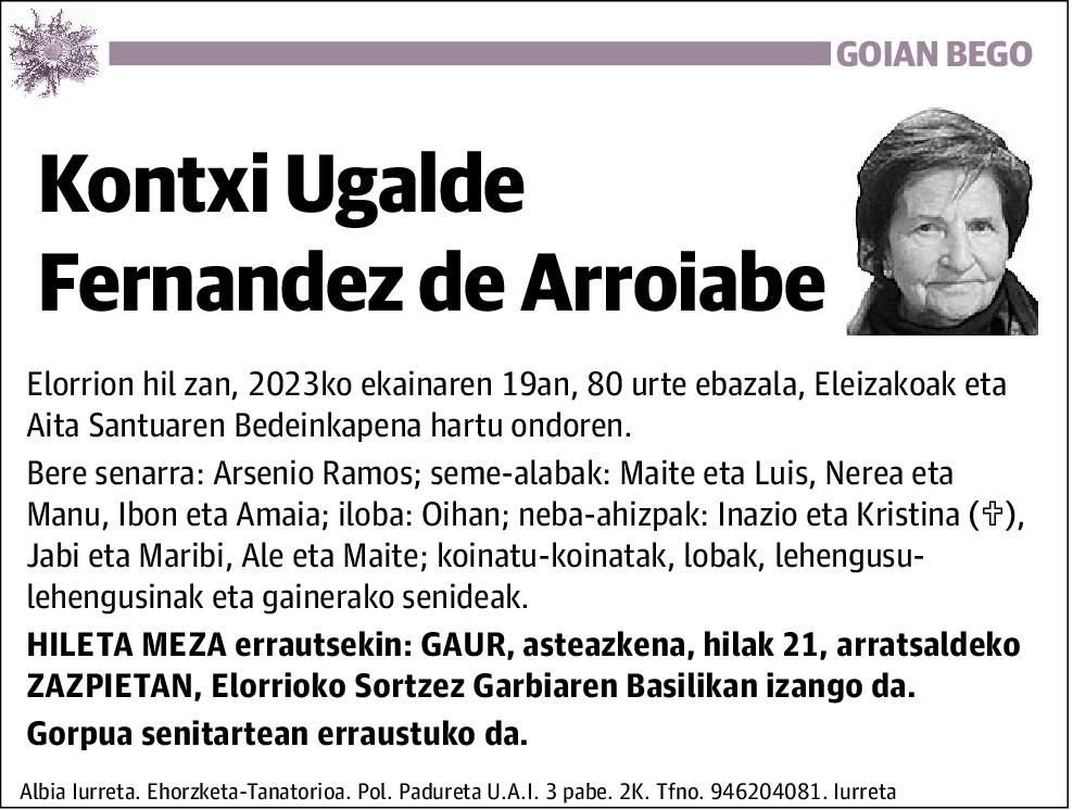 Kontxi Ugalde Fernandez de Arroiabe