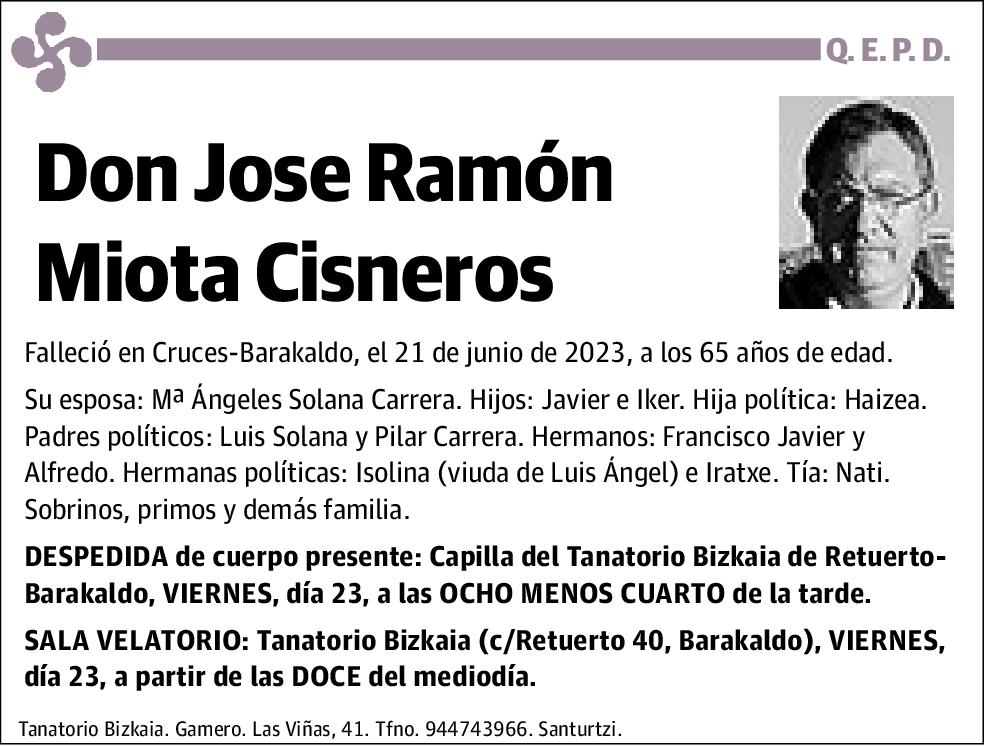 Jose Ramón Miota Cisneros