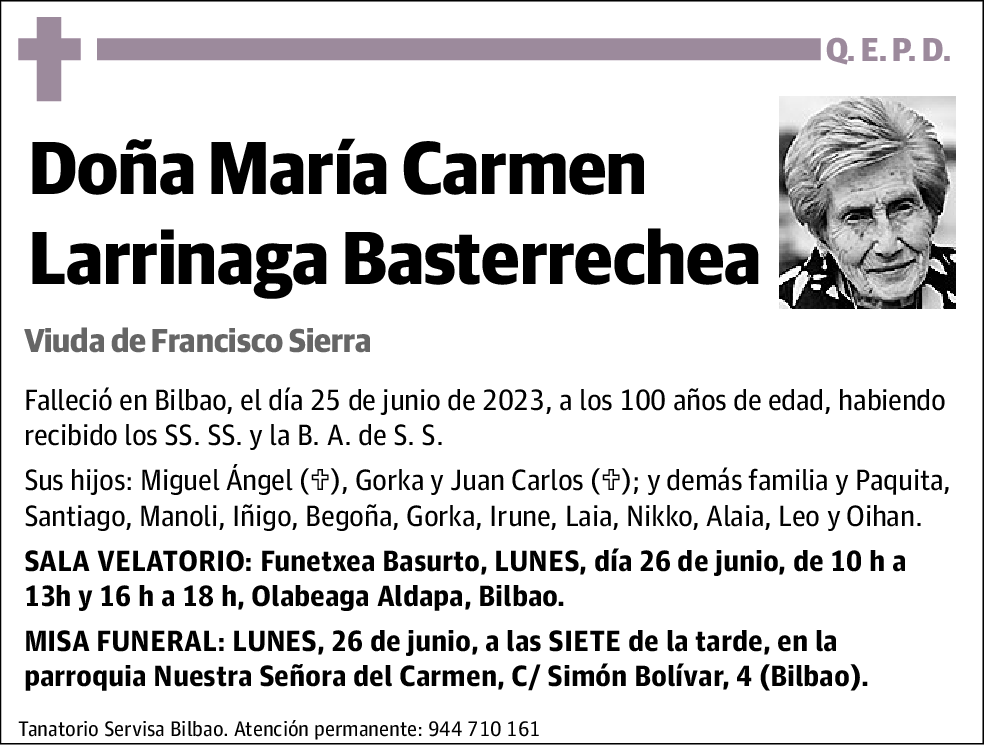 María Carmen Larrinaga Basterrechea