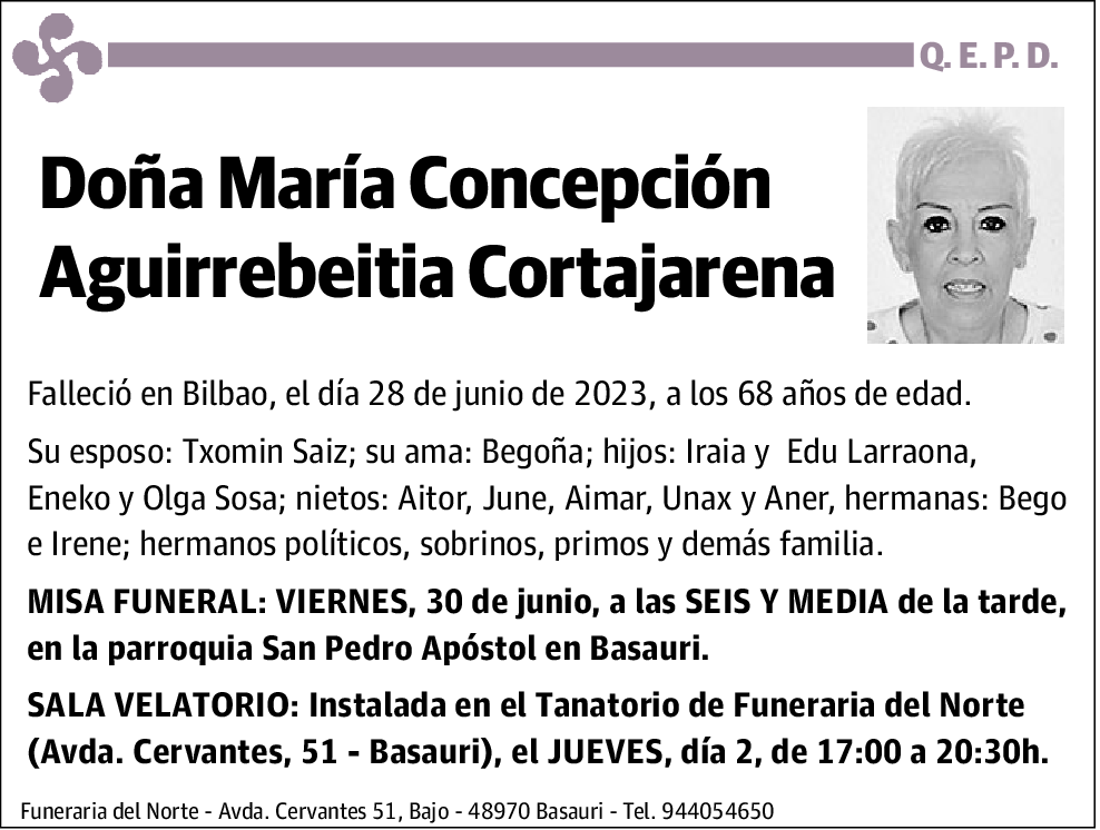 María Concepción Aguirrebeitia Cortajarena