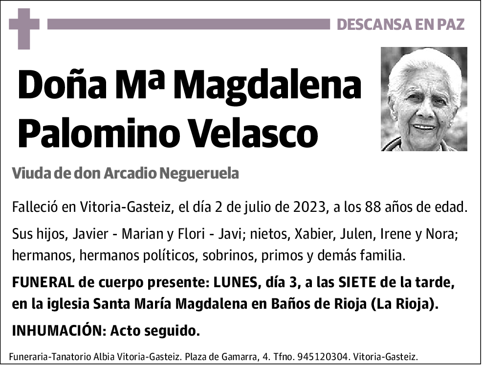 Mª Magdalena Palomino Velasco