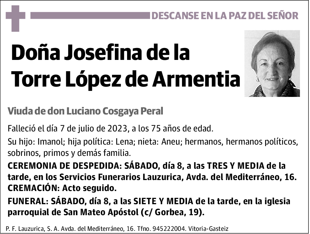 Josefina de La Torre López de Armentia