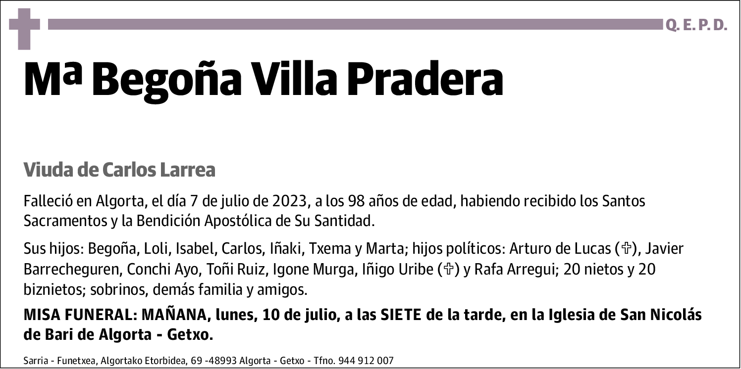 Mª Begoña Villa Pradera