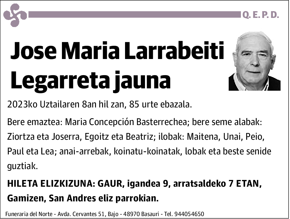 Jose Maria Larrabeiti Legarreta