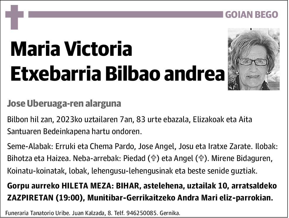 Maria Victoria Etxebarria Bilbao