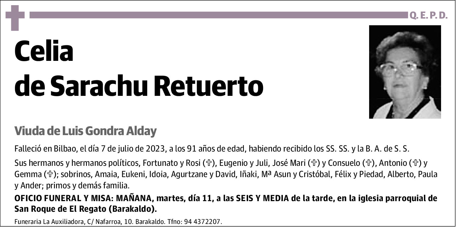 Celia De Sarachu Retuerto