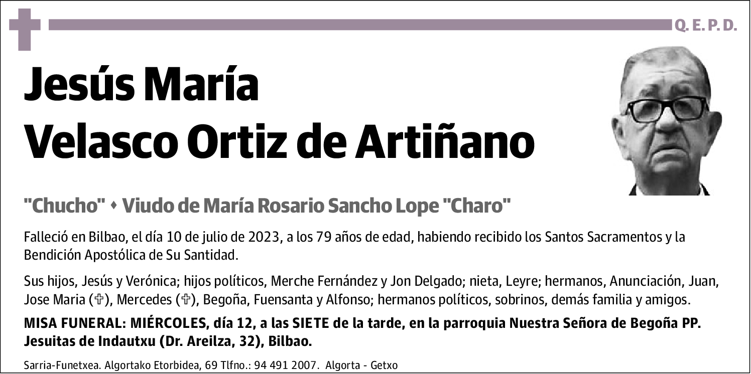 Jesús María Velasco Ortiz de Artiñano